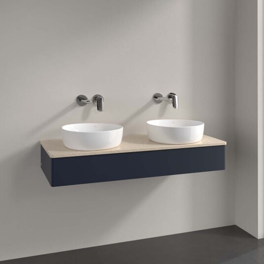 Villeroy & Boch  Antao Servantskap med 1 skuff 120x50x19 cm u/lys Blå Matt/Crème