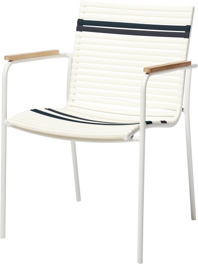 Cinas Mood lenestol Hvit/grå med teak Hvit