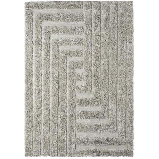 Dusty Deco Shaggy Labyrinth Ullteppe 250x350 cm Grå