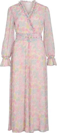 Vila Viemma L/S Belt Maxi Dress/Dc/Ka   Pink   38