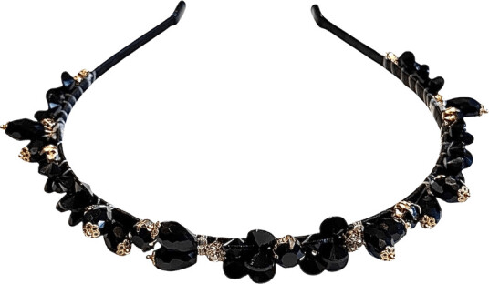 DARK Crystal Hair Band Black