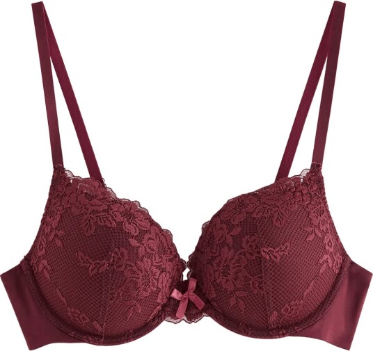 Lindex Malva Push Up Bra With Lace Burgundy 75 A