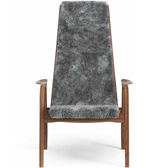 Swedese Lamino Lenestol Naturlakkert Valnøtt / Saueskinn Scandinavian Grey
