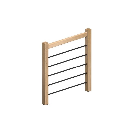 Dolle Helsinki Gelender Til Repos I Eik Med Svarte Aluminiums Spiler 100cm