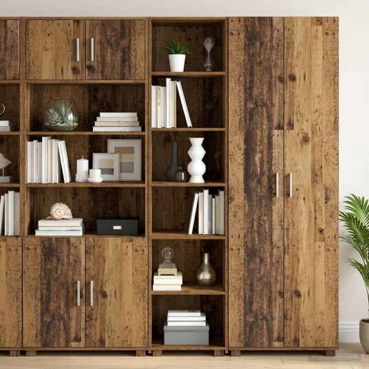 vidaXL Serviesskap Eiketre 45 x 41 x 185 cm Konstruert tre