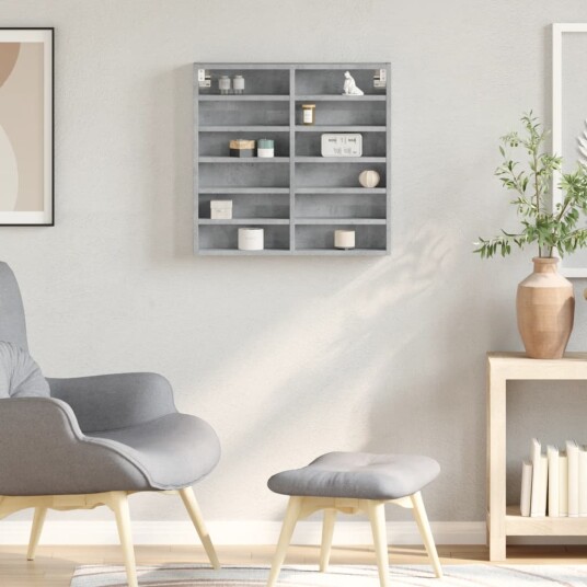 Hylle betonggrå 60x8,5x58 cm konstruert tre Hylle betonggrå 60x8,5x58 cm konstruert tre