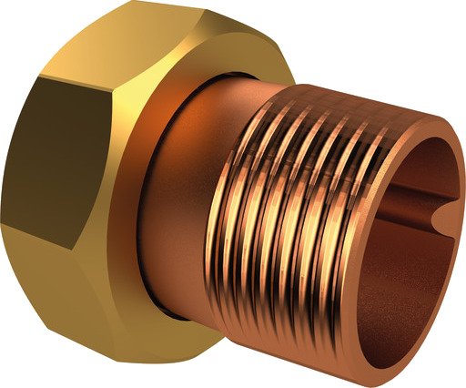 Skruetilkobling Blyfri rødgodsmutter/nippel 1" x 3/4"