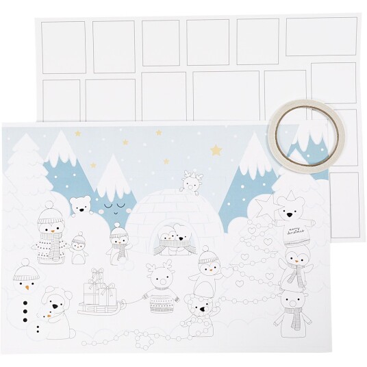 Lag selv julekalender inkl. motiv 3 stk Lag selv julekalender inkl. motiv 3 stk