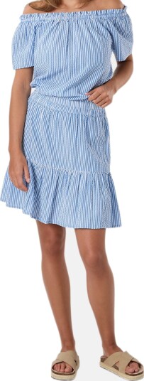 Seaside Marina Seersucker Short Skirt W