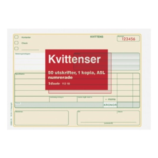 Kvittens A5L 2x50 numrerade.fl.karbon