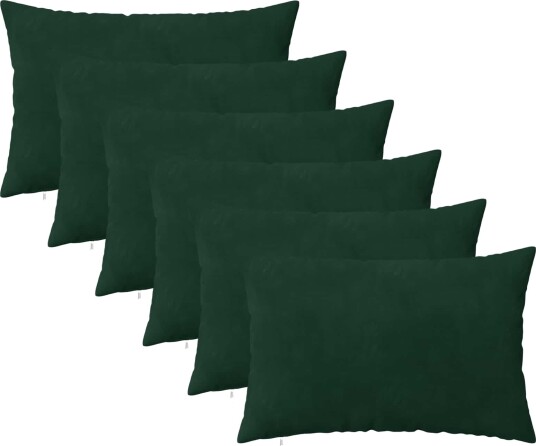 vidaXL Putetrekk 6 pcs HEERLEN Mørkegrønn 50 x 80 cm Fløyel