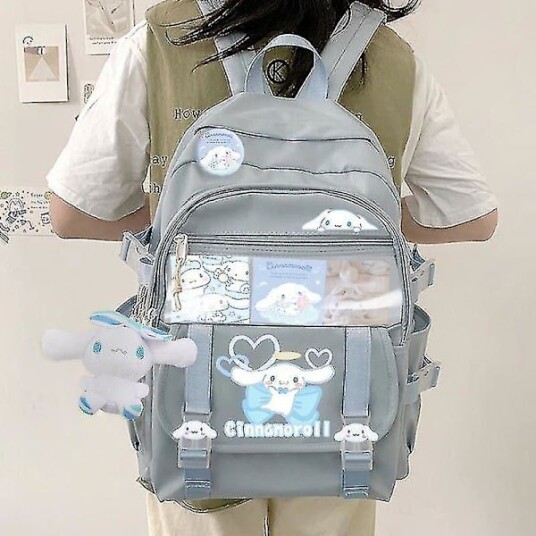 Kawaii Sanrio Mymelody Kuromi Cinnamoroll Pompom Purin Ny Ryggsekk Tegneserie Stor Kapasitet Student Skoleveske Utendørs Ryggsekk I Kawaii Sanrio Mymelody Kuromi Cinnamoroll Pompom Purin Ny Ryggsekk Tegneserie Stor Kapasitet Student Skoleveske Utendørs Ryggsekk I