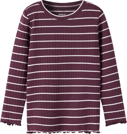 Name It Nmfolena Ls Slim Top Pb Burgundy 98