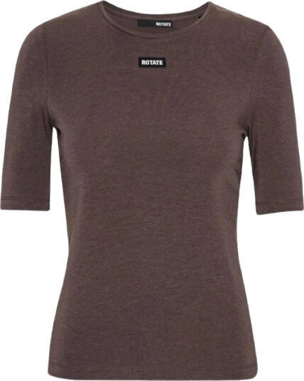 ROTATE Short Sleeve T Shirt Brown 38