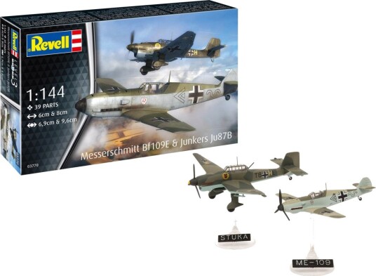 Revell ME BF109 E Byggesett 1:144 Modellfly med 39 Deler
