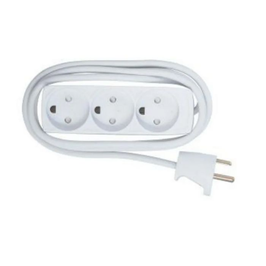 MicroConnect Grenuttak Dansk 3 Veis 5m Hvit