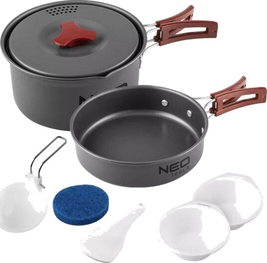 NEO Tools 63 146 7 i 1 Turkj??kkensett ??? Inkl. Gryte Stekepanne 2x Tallerken Stekespade Svamp NEO Tools 63 146 7 i 1 Turkj??kkensett ??? Inkl. Gryte Stekepanne 2x Tallerken Stekespade Svamp