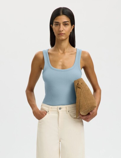 Selected Slfanna U Neck Tank Top Noos Blue XL Selected Slfanna U Neck Tank Top Noos Blue XL