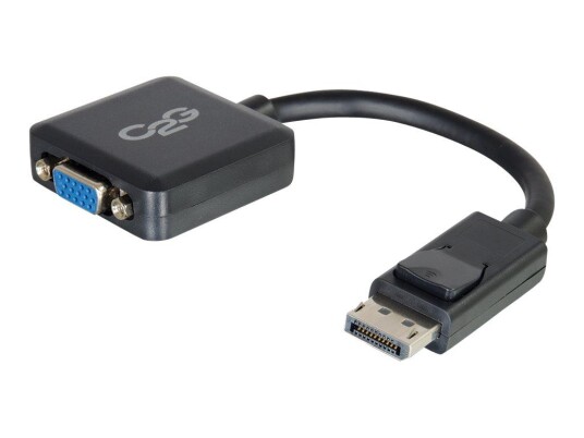 C2G 8in DisplayPort to VGA Adapter - DP to VGA Adapter Converter - Black - M/F - DisplayPort-kabel - 20.32 cm