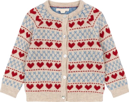 Konges Sløjd Cardigan - Ull/Polamid - Under - Heart - Konges Sløjd - 1 år (80) - Cardigan - Beige