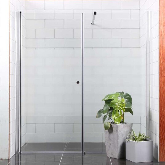Dusjdør Bathlife Allsidig Rett Vegg + Rett Dør Mellom Vegg Delvis Frostet Glass