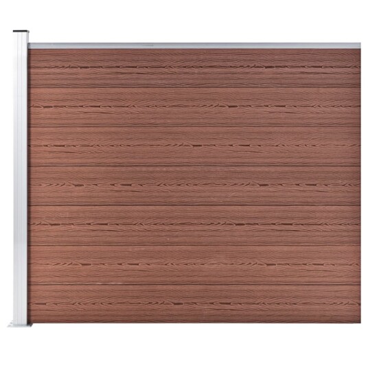 vidaXL Gjerdepanel WPC 175x146 cm brun