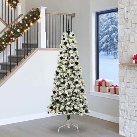  Kunstig sammensatt juletre med LED  stripelys 240 cm PVC