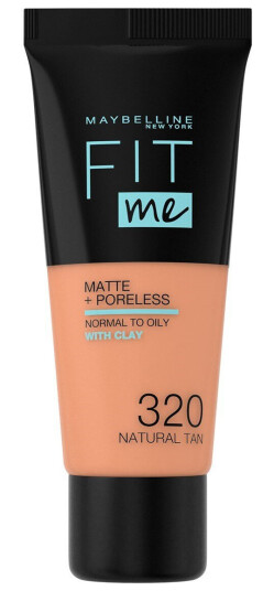 Maybelline Fit Me Matte + Poreless Foundation 320 Natural Tan - Matt Egenskaper for Fet og Normal Hud