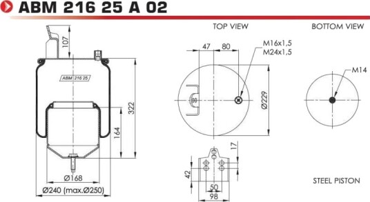 Luftbelg fjæring NEOTEC ABM21625A02 Luftbelg fjæring NEOTEC ABM21625A02