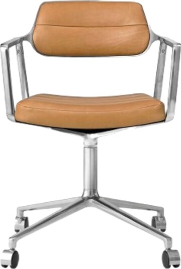 Vipp 453 Svingstol med hjul Aluminium/Kamel/Lær