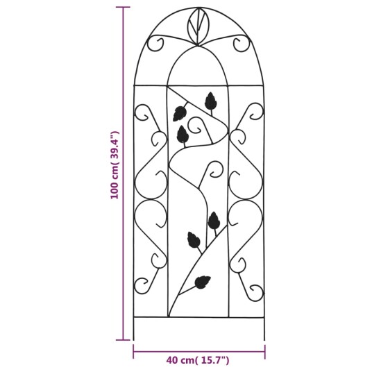 vidaXL Klatreplantestativ 3 stk svart 40x100 cm jern vidaXL Klatreplantestativ 3 stk svart 40x100 cm jern