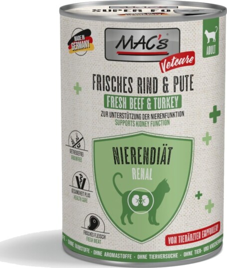 Mac'S Cat Vetcare Nyrediett Fersk Okse & Kalkun 24 X 400 G Mac'S Cat Vetcare Nyrediett Fersk Okse & Kalkun 24 X 400 G