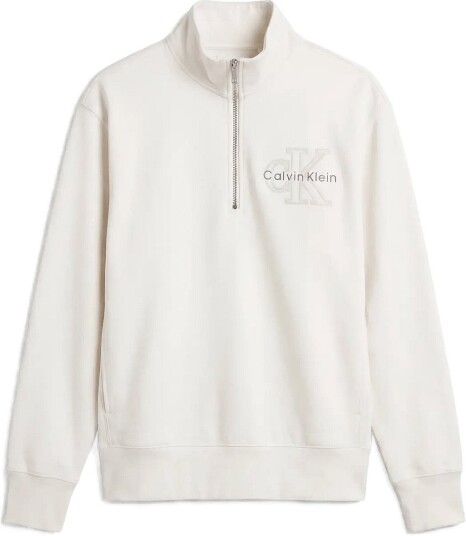 Calvin Klein Jeans Ls Prem Terry Denim Applique Qtr Cream XL