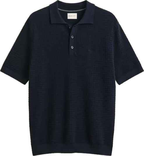 Gant Cotton Texture Polo Navy XXL