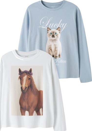Name It Gensere 2 pack NkfVotea Bright White/Dempet Blue Name It 2 år (92) Genser Blå Hvit Lyseblå