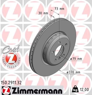 Bremseskive ZIMMERMANN 150.2911.32