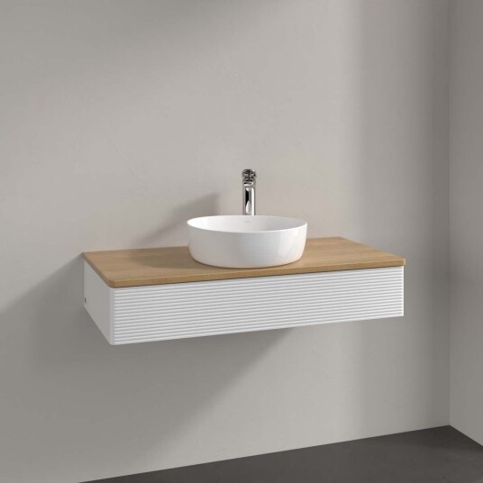 Villeroy & Boch Antao Servantskap med 1 skuff 100x50x19 cm m/lys Hvit Blank/Eik