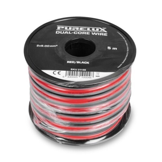 Strømkabel PURELUX Dual Core Wire 6,00 mm² / 5 m