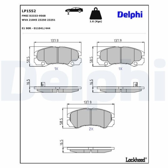 Bremseklosser DELPHI LP1552