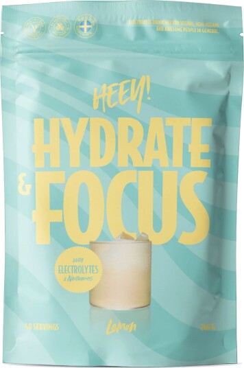 Heey! Hydrate & Focus Electrolytes + Lions Mane Lemon 240g Heey! Hydrate & Focus Electrolytes + Lions Mane Lemon 240g
