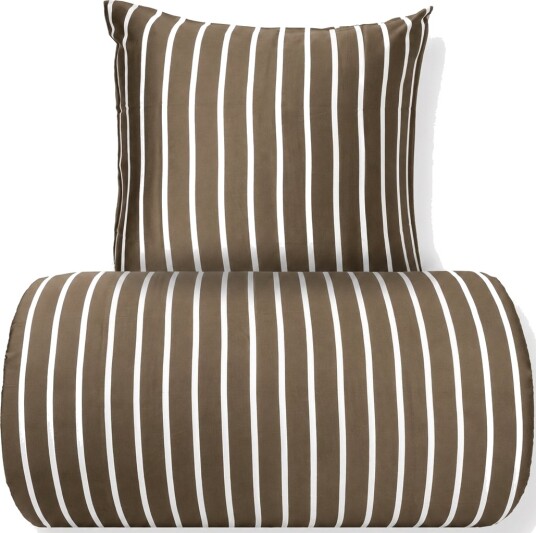 Nature By Borg Bambus dobbelt sengetøy 200x200 cm   100% bambus   Beige stripet