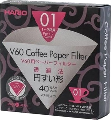 Hario Papirfiltre Hario Til Drip V60 01 40 Stk Hario Papirfiltre Hario Til Drip V60 01 40 Stk