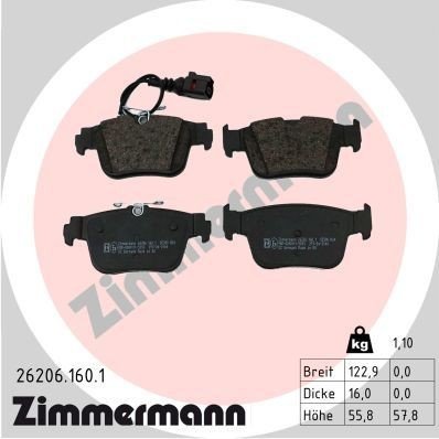 Bremseklosser ZIMMERMANN 26206.160.1