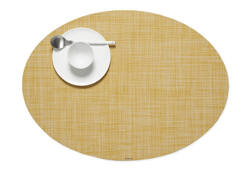 CHILEWICH Mini Basketweave Spisebrikke 36x49cm OCHRE Oval