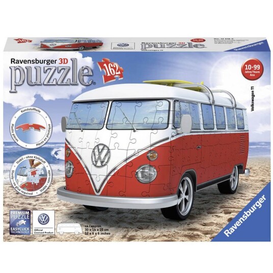 Ravensburger 3d Puslespill 162 Brikker Volkswagen T1 Folkevognsbuss