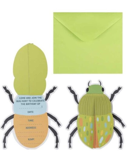 5 stk Invitasjoner Pop Up Insekt Bug Party