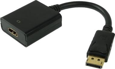 Adapter DisplayPort til HDMI 20 cm - Svart