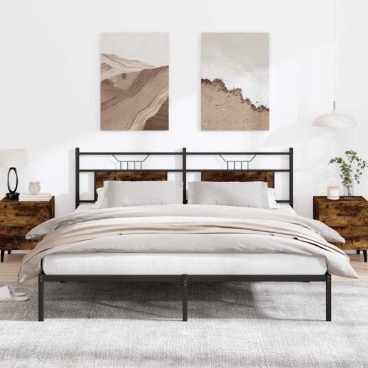 Sengeramme uten madrass røkt eik 160x200 cm konstruert tre 4106746