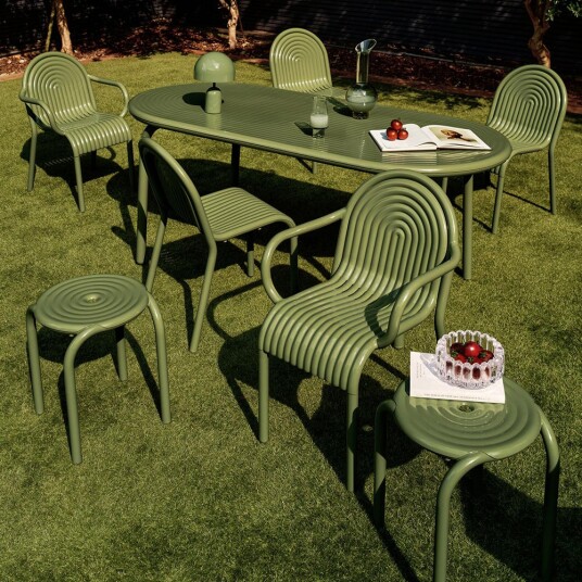 Tom Dixon Groove Obround Bord Moss Tom Dixon Groove Obround Bord Moss