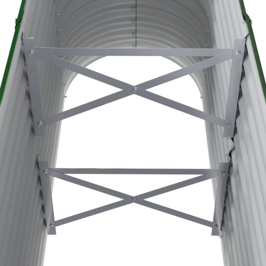 vidaXL Plantekasse pulverlakkert stål 114x40x68 cm grønn